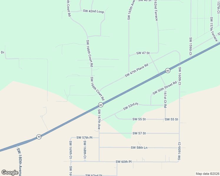 map of restaurants, bars, coffee shops, grocery stores, and more near 16581 Southwest 47th Place Road in Ocala