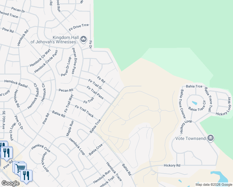 map of restaurants, bars, coffee shops, grocery stores, and more near 42 Fir Road in Ocala