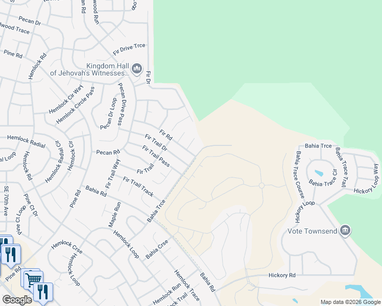 map of restaurants, bars, coffee shops, grocery stores, and more near 42 Fir Road in Ocala