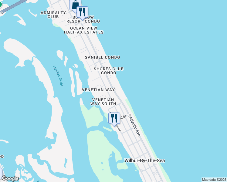 map of restaurants, bars, coffee shops, grocery stores, and more near 3855 Cardinal Boulevard in Port Orange