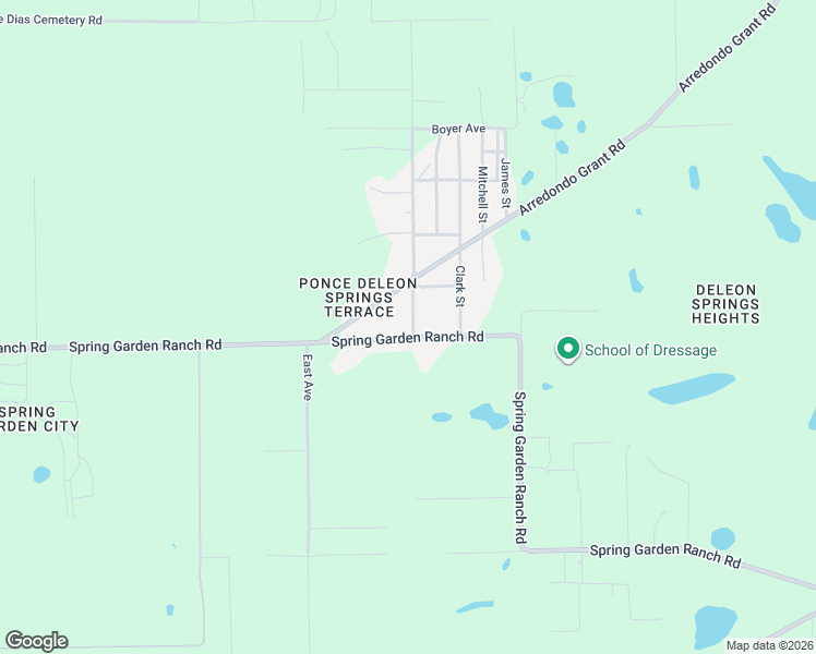 map of restaurants, bars, coffee shops, grocery stores, and more near 1240 Spring Garden Ranch Road in De Leon Springs