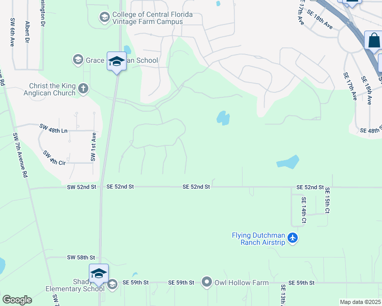 map of restaurants, bars, coffee shops, grocery stores, and more near 4951 Southeast 7th Avenue in Ocala