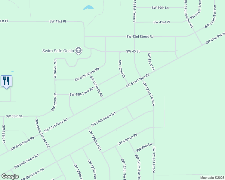 map of restaurants, bars, coffee shops, grocery stores, and more near 12431 Southwest 61st Place Road in Ocala
