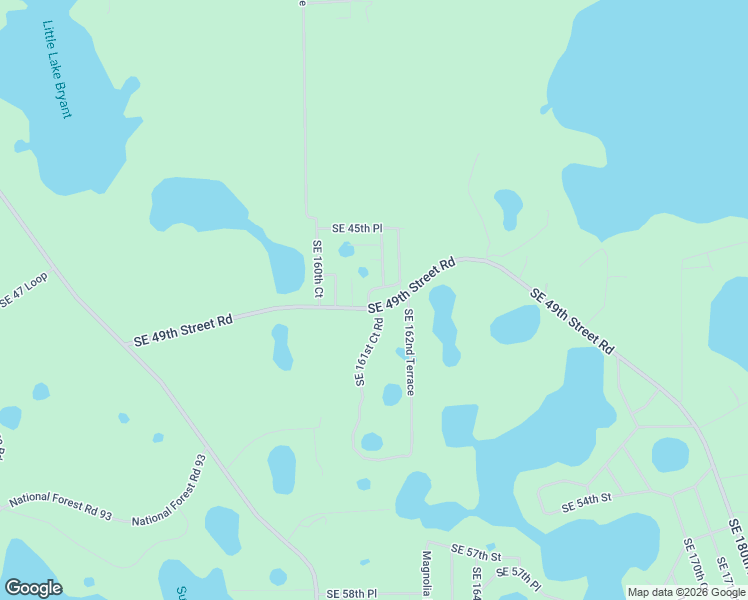 map of restaurants, bars, coffee shops, grocery stores, and more near 4771 Southeast 161st Court in Ocklawaha