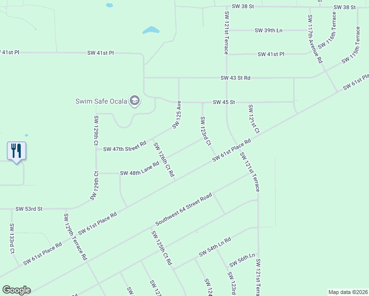 map of restaurants, bars, coffee shops, grocery stores, and more near 12405 Southwest 48th Lane Road in Ocala