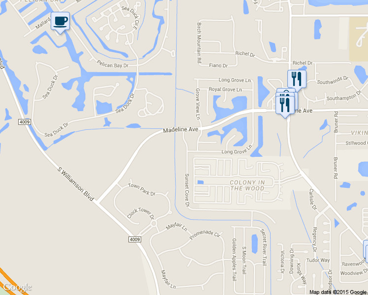 map of restaurants, bars, coffee shops, grocery stores, and more near 3814 Sunset Cove Drive in Port Orange