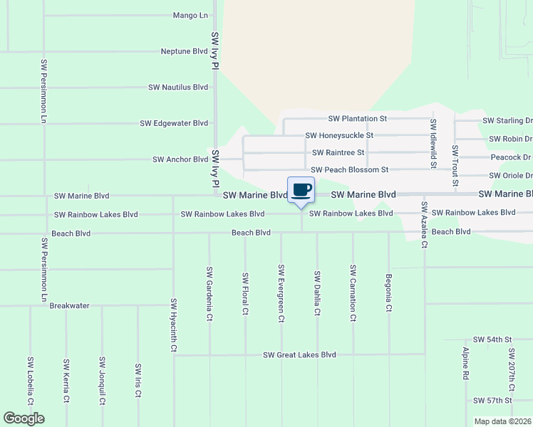 map of restaurants, bars, coffee shops, grocery stores, and more near 21661 Southwest Rainbow Lakes Boulevard in Dunnellon