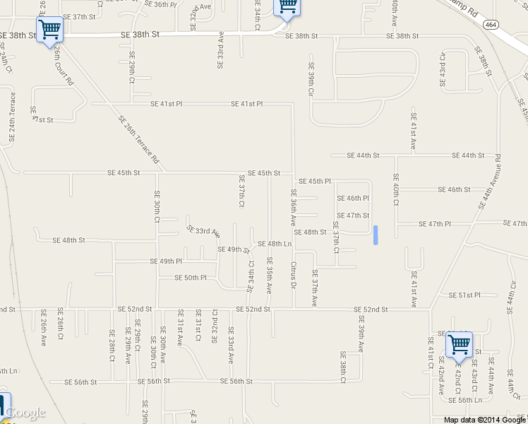 map of restaurants, bars, coffee shops, grocery stores, and more near 4702 SE 35th Ave in Ocala