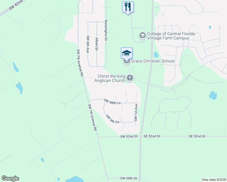 map of restaurants, bars, coffee shops, grocery stores, and more near 4768 Southwest 3rd Avenue in Ocala