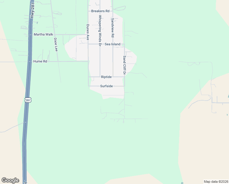 map of restaurants, bars, coffee shops, grocery stores, and more near 1580 Surfside in San Antonio