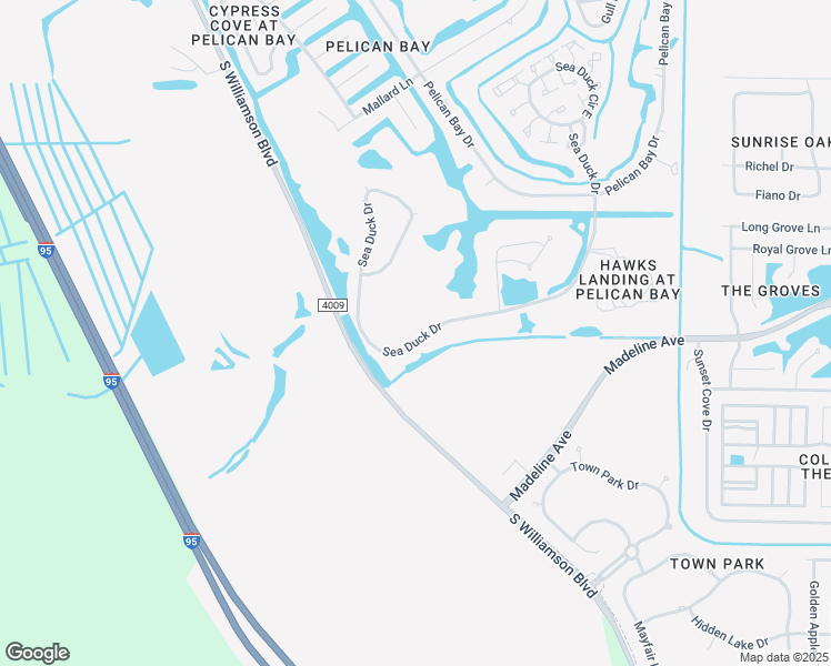 map of restaurants, bars, coffee shops, grocery stores, and more near 440 Sea Duck Drive in Daytona Beach