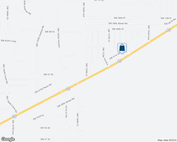 map of restaurants, bars, coffee shops, grocery stores, and more near 4495 Southwest 159th Court in Ocala