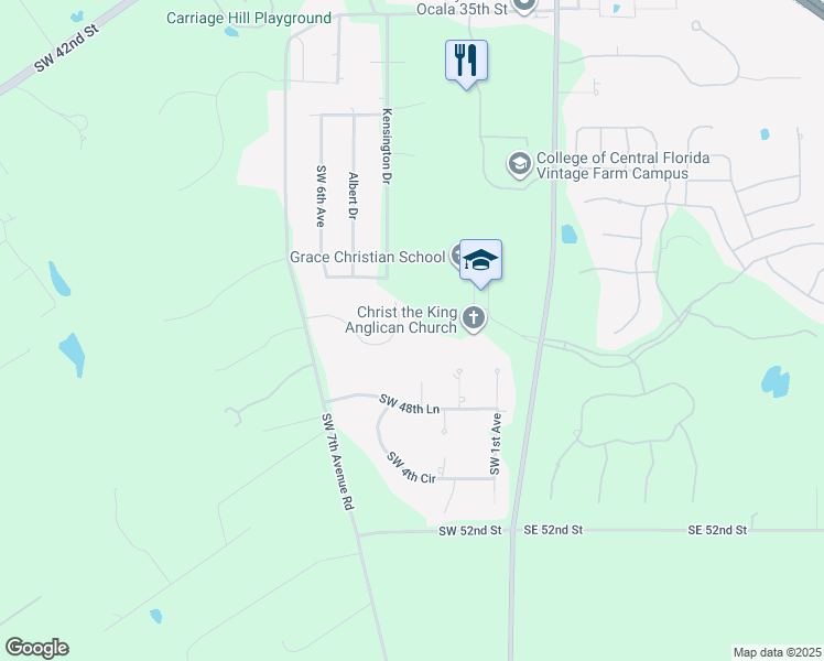 map of restaurants, bars, coffee shops, grocery stores, and more near 430 Southwest 45th Street in Ocala