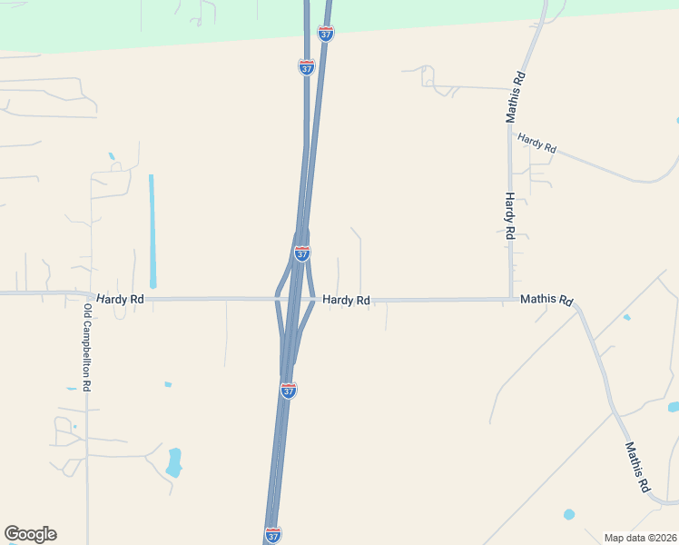 map of restaurants, bars, coffee shops, grocery stores, and more near 3642 Hardy Road in Elmendorf