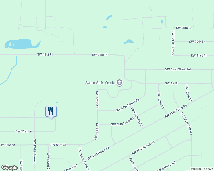map of restaurants, bars, coffee shops, grocery stores, and more near 12861 Southwest 45th Lane Road in Ocala