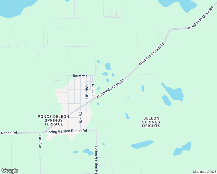 map of restaurants, bars, coffee shops, grocery stores, and more near 5465 Ray Street in De Leon Springs