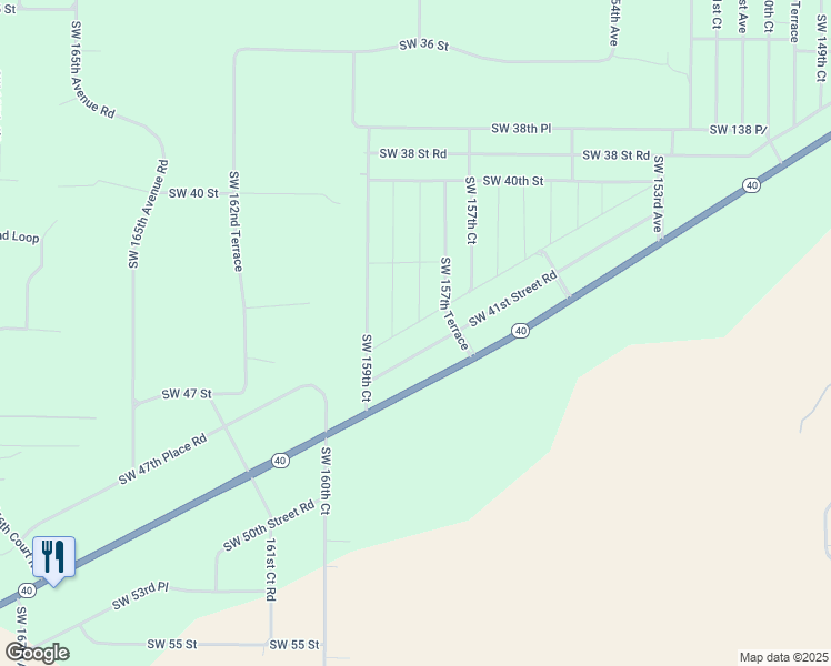 map of restaurants, bars, coffee shops, grocery stores, and more near 15864 Southwest 40th Place Road in Ocala
