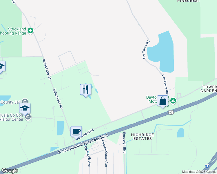 map of restaurants, bars, coffee shops, grocery stores, and more near in Daytona Beach