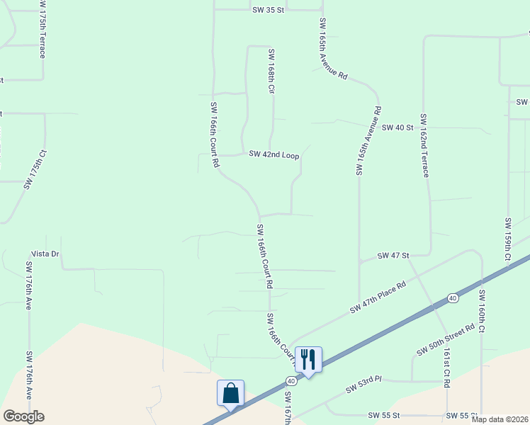 map of restaurants, bars, coffee shops, grocery stores, and more near 16787 Southwest 45th Street in Ocala