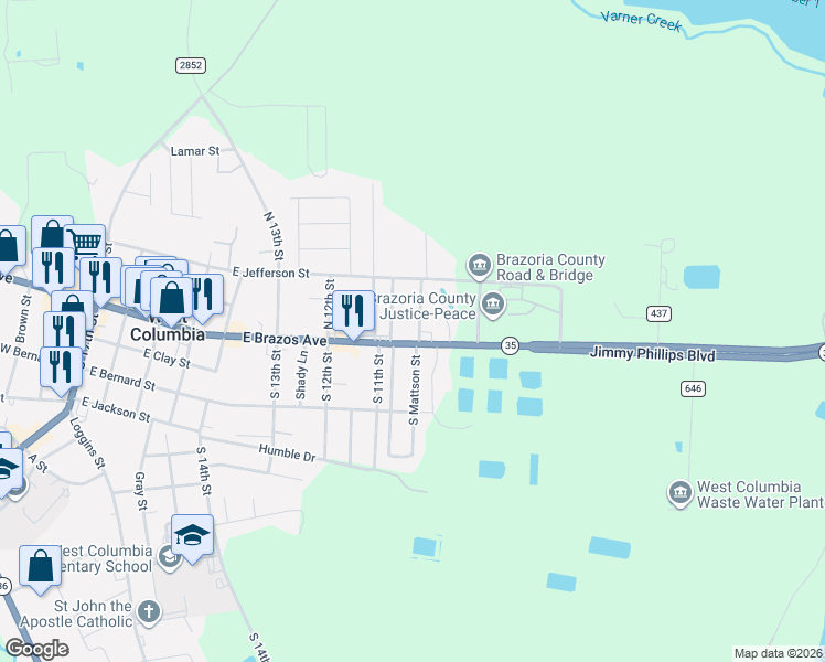 map of restaurants, bars, coffee shops, grocery stores, and more near 102 North Mattson Street in West Columbia