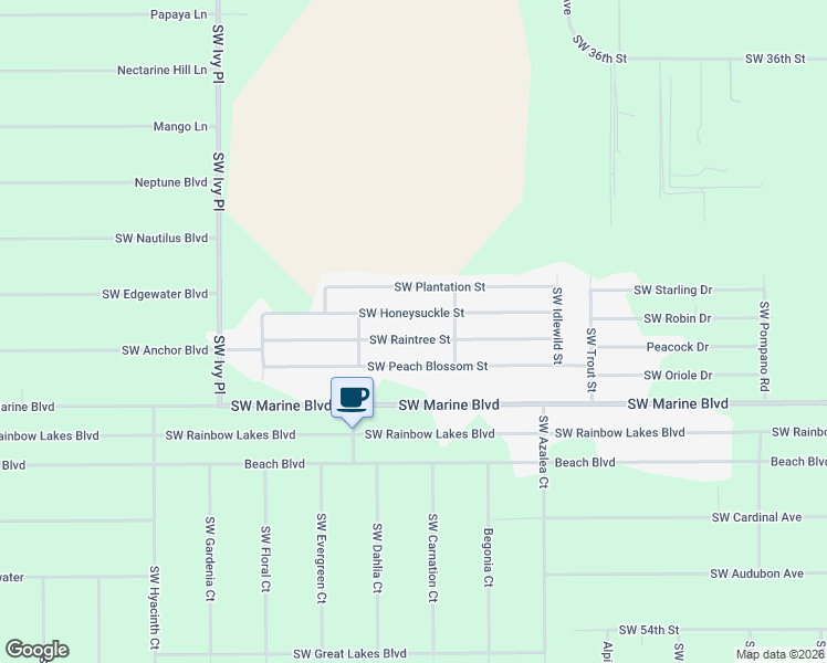 map of restaurants, bars, coffee shops, grocery stores, and more near 21404 Southwest Raintree Street in Dunnellon