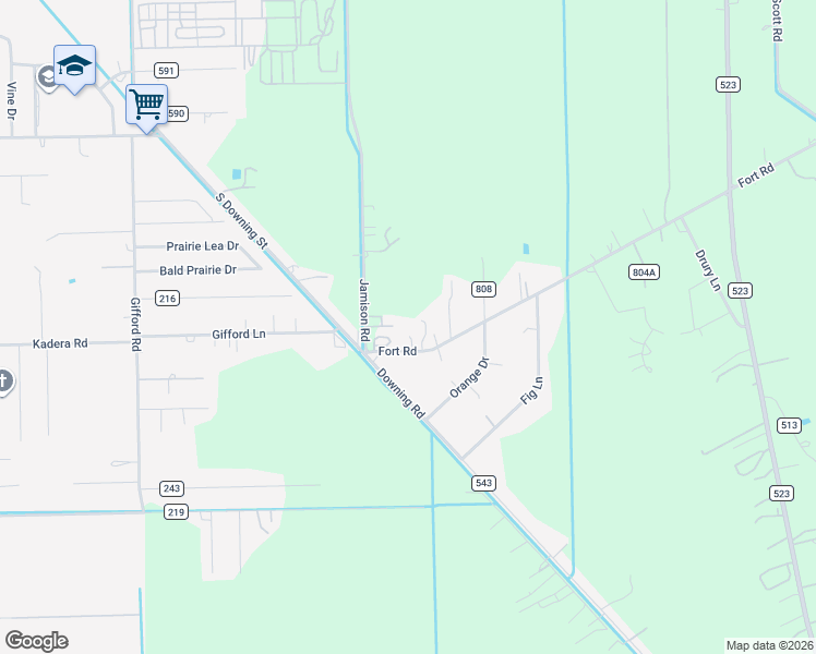 map of restaurants, bars, coffee shops, grocery stores, and more near 1459 County Road 233 in Angleton