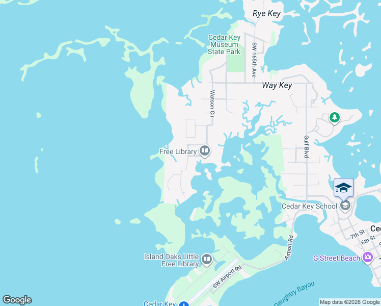 map of restaurants, bars, coffee shops, grocery stores, and more near 12630 Hodgson Avenue in Cedar Key
