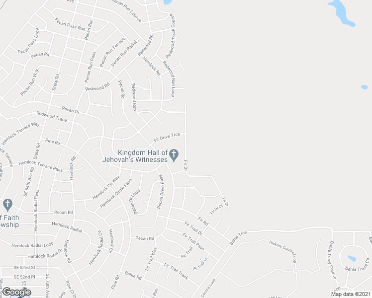 map of restaurants, bars, coffee shops, grocery stores, and more near Fir Drive in Ocala