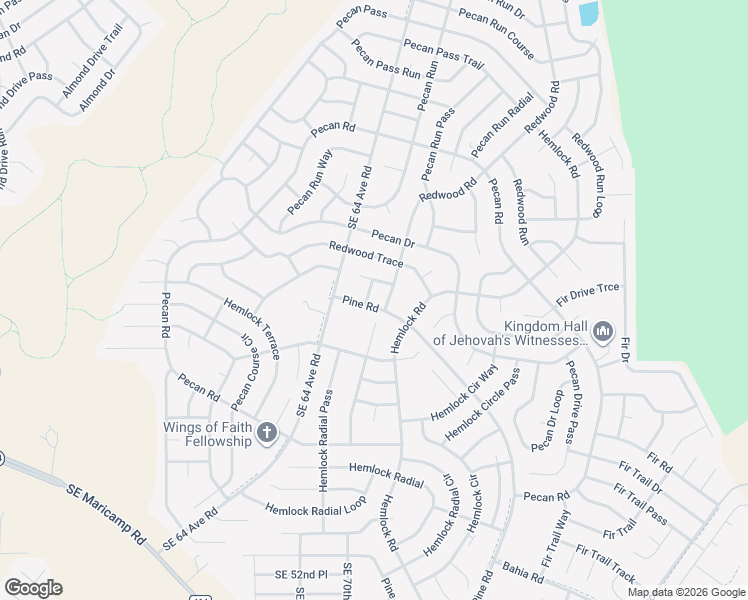 map of restaurants, bars, coffee shops, grocery stores, and more near 6 Redwood Trace Run in Ocala
