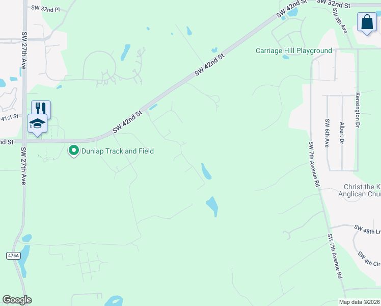map of restaurants, bars, coffee shops, grocery stores, and more near 4345 Southwest 20th Avenue in Ocala
