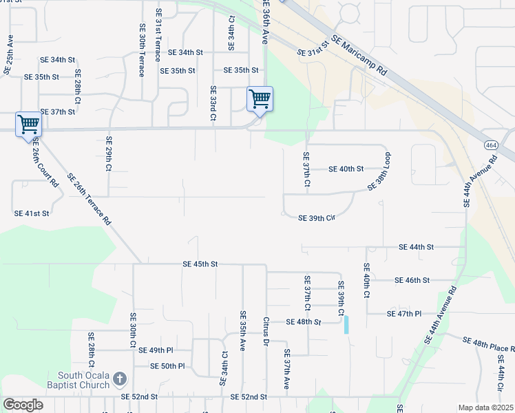 map of restaurants, bars, coffee shops, grocery stores, and more near 4240 Southeast 36th Avenue in Ocala
