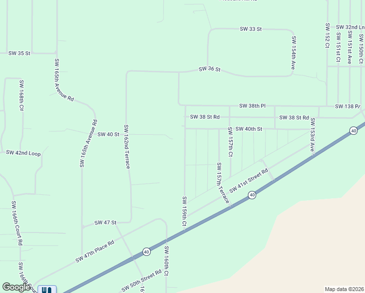 map of restaurants, bars, coffee shops, grocery stores, and more near 4156 Southwest 159th Court in Ocala