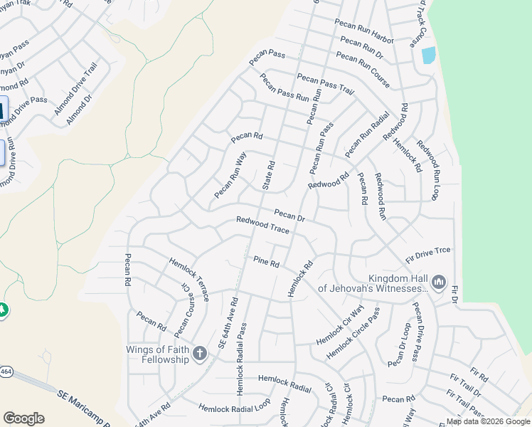 map of restaurants, bars, coffee shops, grocery stores, and more near 14 Pecan Run in Ocala