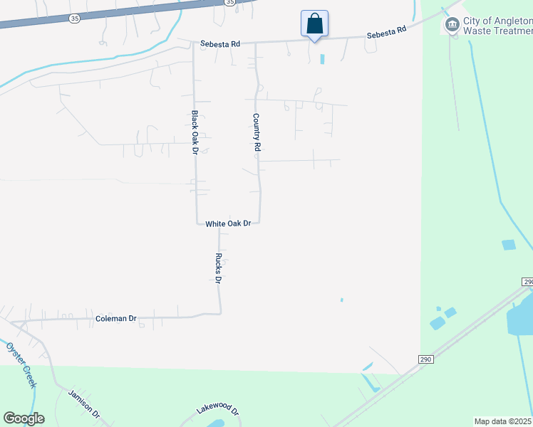 map of restaurants, bars, coffee shops, grocery stores, and more near 385 Country Road in Angleton