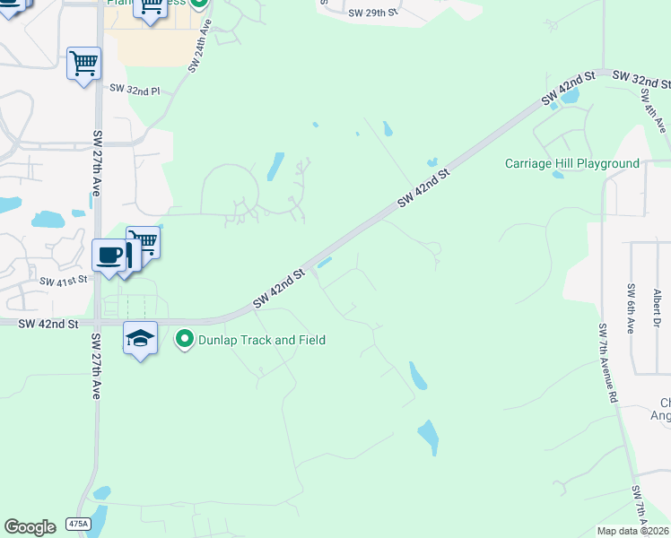 map of restaurants, bars, coffee shops, grocery stores, and more near 4025 Southwest 20th Avenue in Ocala