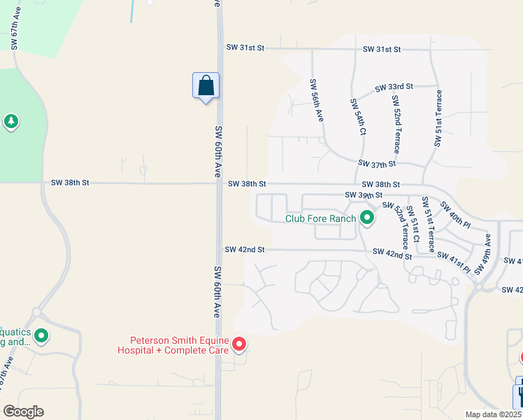 map of restaurants, bars, coffee shops, grocery stores, and more near 3993 Southwest 58th Avenue in Ocala