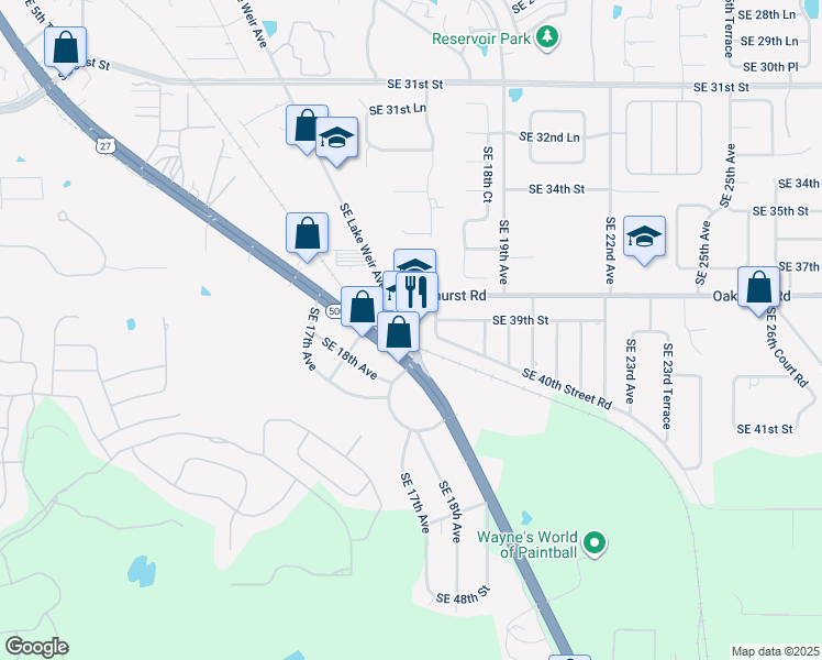map of restaurants, bars, coffee shops, grocery stores, and more near 3900 Florida 500 in Williston