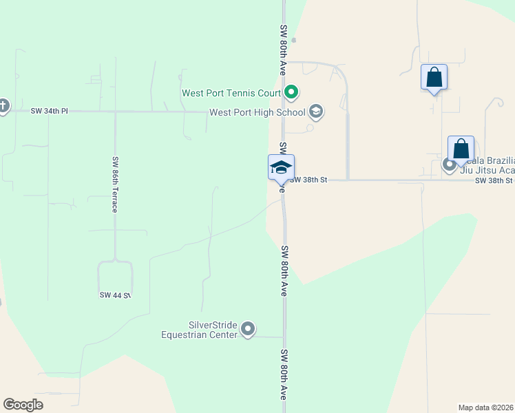 map of restaurants, bars, coffee shops, grocery stores, and more near 8081 Southwest 41st Place Road in Ocala