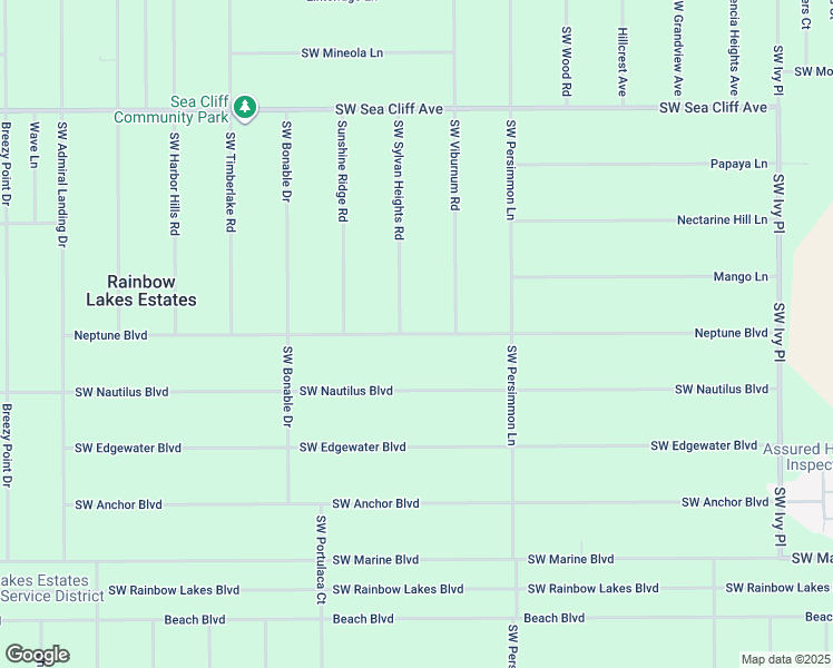 map of restaurants, bars, coffee shops, grocery stores, and more near Neptune Boulevard in Rainbow Lakes Estates