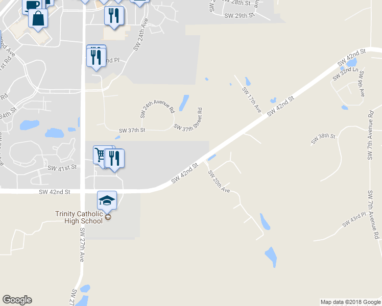 map of restaurants, bars, coffee shops, grocery stores, and more near 2101 Southwest 42nd Street in Ocala
