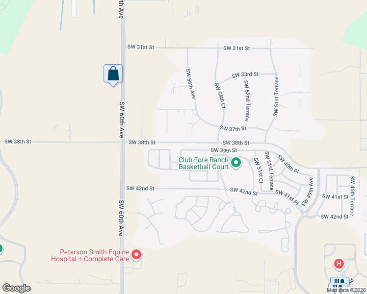 map of restaurants, bars, coffee shops, grocery stores, and more near 5681 Southwest 39th Street in Ocala