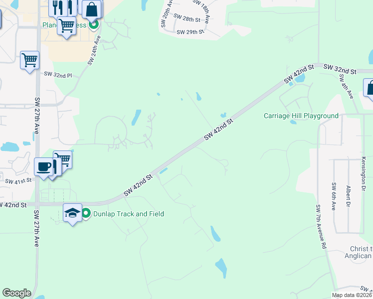 map of restaurants, bars, coffee shops, grocery stores, and more near 1871 Southwest 42nd Street in Ocala