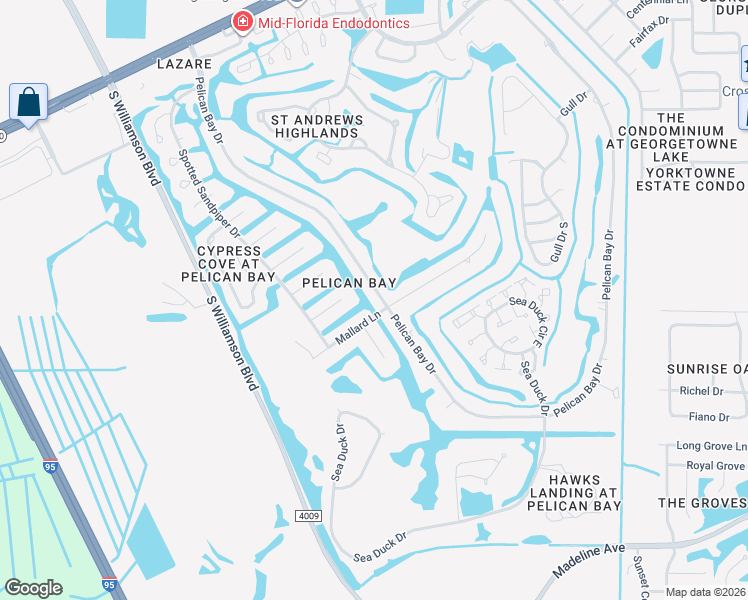 map of restaurants, bars, coffee shops, grocery stores, and more near 803 Pelican Bay Drive in Daytona Beach