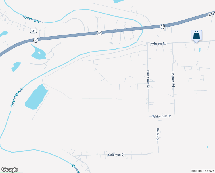 map of restaurants, bars, coffee shops, grocery stores, and more near 130 Pin Oak Drive in Angleton