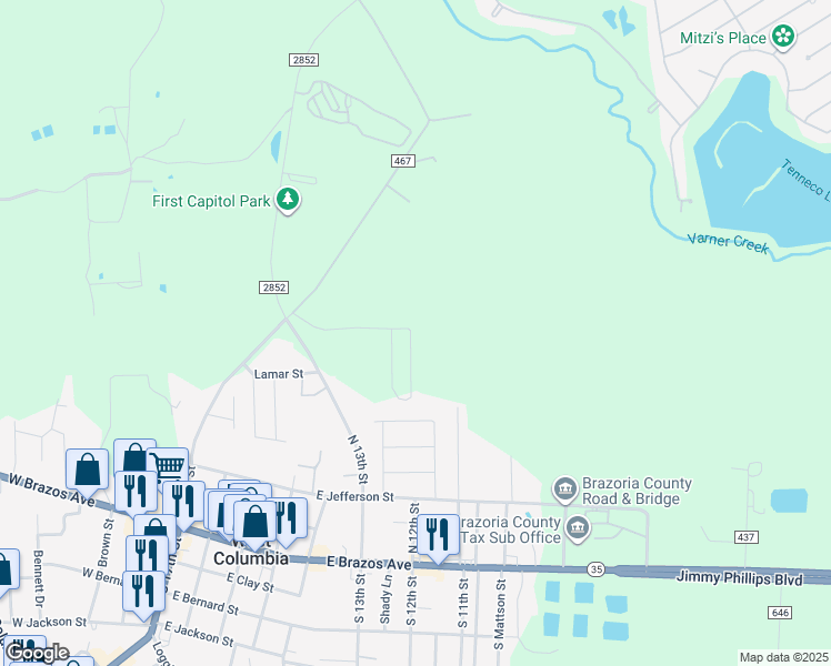 map of restaurants, bars, coffee shops, grocery stores, and more near 200 Carver Street in West Columbia