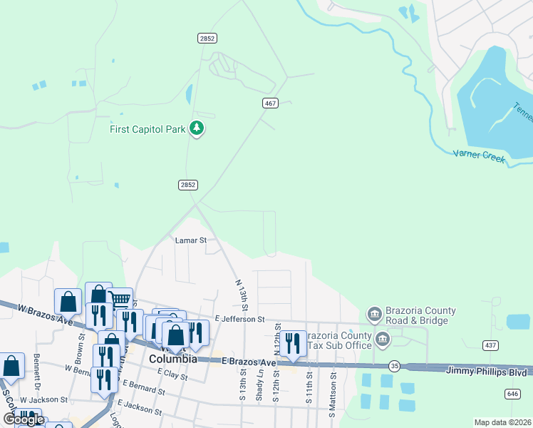 map of restaurants, bars, coffee shops, grocery stores, and more near 620 Austin Street in West Columbia
