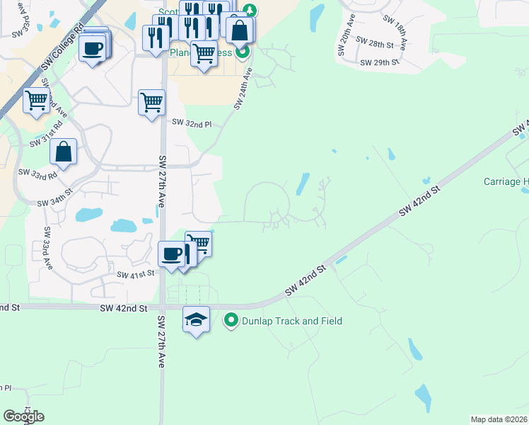 map of restaurants, bars, coffee shops, grocery stores, and more near 2301 SW 37th St in Ocala