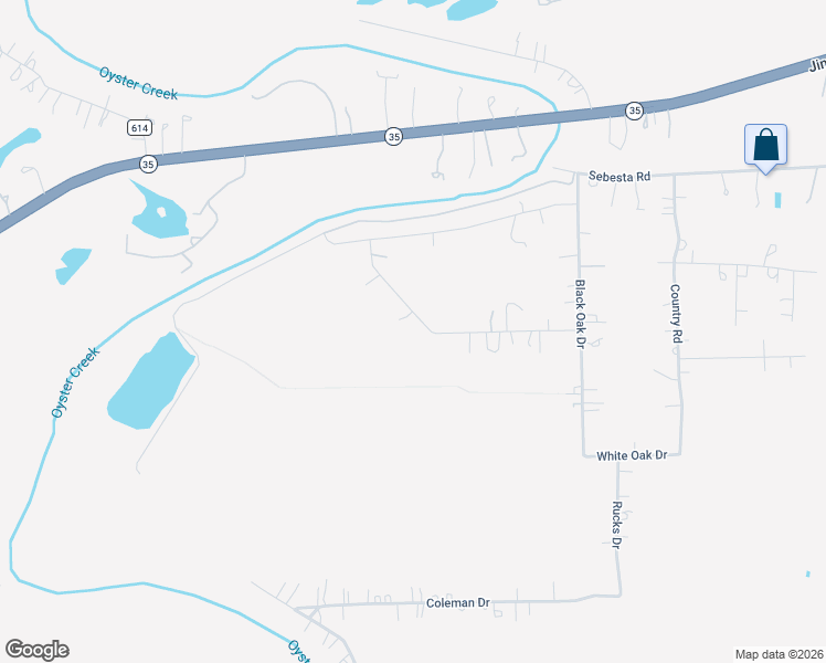 map of restaurants, bars, coffee shops, grocery stores, and more near 130 Pin Oak Drive in Angleton