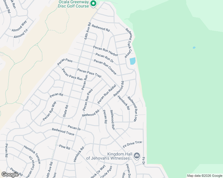 map of restaurants, bars, coffee shops, grocery stores, and more near 35 Pecan Run Terrace in Ocala