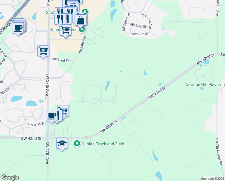 map of restaurants, bars, coffee shops, grocery stores, and more near 2065 Southwest 37th Street Road in Ocala